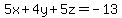 5x%2B4y%2B5z=-13