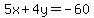 5x%2B4y=-60