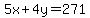 5x%2B4y=271