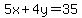 5x%2B4y=35