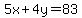 5x%2B4y=83