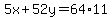 5x%2B52y=64%2A11
