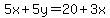 5x%2B5y=20%2B3x