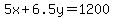 5x%2B6.5y=1200