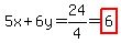 5x%2B6y=24%2F4=highlight%286%29