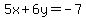 5x%2B6y+=+-7