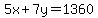 5x%2B7y=1360
