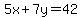 5x%2B7y=42