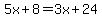 5x%2B8=3x%2B24