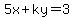 5x%2Bky=3
