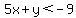 5x%2By%3C-9