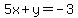 5x%2By=-3