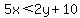 5x%3C2y%2B10