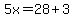 5x=28%2B3