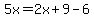5x=2x%2B9-6