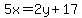 5x=2y%2B17