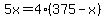 5x=4%2A%28375-x%29