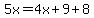 5x=4x%2B9%2B8
