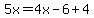 5x=4x-6%2B4