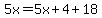 5x=5x%2B4%2B18