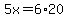 5x=6%2A20