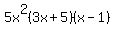 5x%5E2%283x%2B5%29%28x-1%29
