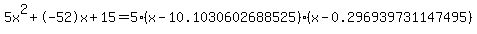 5x%5E2%2B-52x%2B15+=+5%28x-10.1030602688525%29%2A%28x-0.296939731147495%29