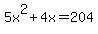 5x%5E2%2B4x+=+204