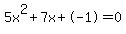 5x%5E2%2B7x%2B-1+=+0