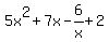 5x%5E2%2B7x-6+%2Fx%2B2