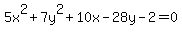 5x%5E2%2B7y%5E2%2B10x-28y-2=0