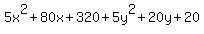 5x%5E2%2B80x%2B320%2B5y%5E2%2B20y%2B20