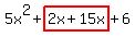 5x%5E2%2Bhighlight%282x%2B15x%29%2B6