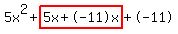 5x%5E2%2Bhighlight%285x%2B-11x%29%2B-11