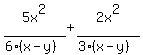 5x%5E2%2F%286%28x-y%29%29%2B2x%5E2%2F%283%28x-y%29%29