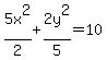 5x%5E2%2F2%2B2y%5E2%2F5=10