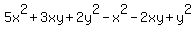 5x%5E2+%2B+3xy+%2B+2y%5E2-x%5E2+-2xy+%2By%5E2