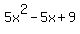 5x%5E2+-5x+%2B+9