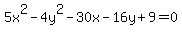 5x%5E2-4y%5E2-30x-16y%2B9=0
