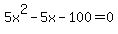5x%5E2-5x-100+=+0+