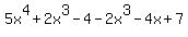 5x%5E4%2B2x%5E3-4-2x%5E3-4x%2B7%29