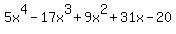 5x%5E4-17x%5E3%2B9x%5E2%2B31x-20