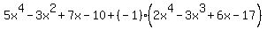 5x%5E4-3x%5E2%2B7x-10%2B%28-1%29%282x%5E4-3x%5E3%2B6x-17%29