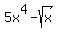5x%5E4-sqrt%28x%29