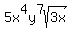 5x%5E4y%5E7sqrt%283x%29