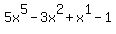 5x%5E5+-+3x%5E2+%2B+x%5E1+-+1