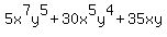 5x%5E7y%5E5%2B30x%5E5y%5E4%2B35xy
