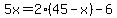 5x+=+2%2845-x%29+-+6