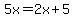 5x+=+2x+%2B+5