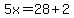 5x++=+28+%2B+2